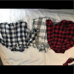 3 NWOT plaid button downs